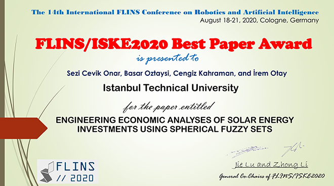 ITU’s Scientists Won Best Paper Award in 14th International FLINS/ISKE Conference Görseli