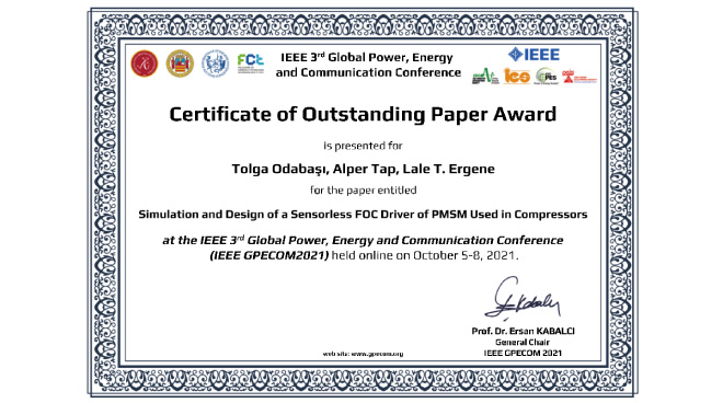 Öğrencilerimize IEEE’den Üstün Bildiri Ödülü Görseli
