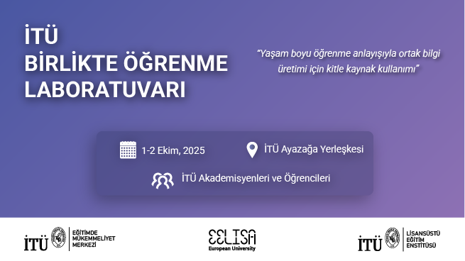 İTÜ Birlikte Öğrenme Laboratuvarı Etkinliği 1-2 Ekim 2025’te Gerçekleşecek! Görseli
