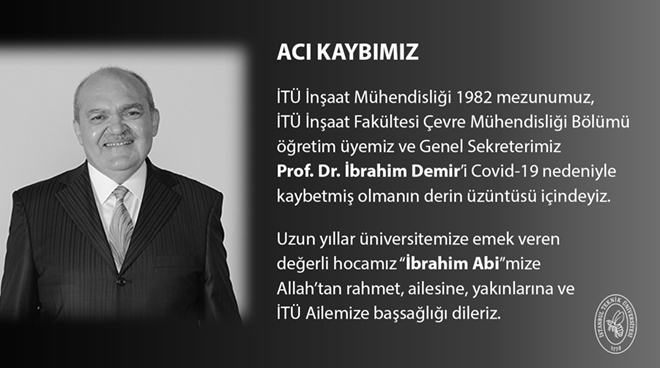 Genel Sekreterimiz Prof. Dr. İbrahim Demir Hayatını Kaybetti Görseli