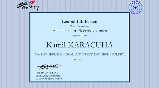 Dr. Kamil Karaçuha’ya Elektromanyetikte Üstün Başarı Ödülü Görseli